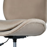 Goomalling pale khaki velvet armless swivel office desk chair