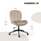 Goomalling Velvet Office Chair, Pale Khaki