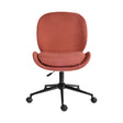 Goomalling earthy red linen fabric armless swivel office desk chair