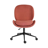 Goomalling earthy red linen fabric armless swivel office desk chair
