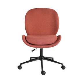 Goomalling earthy red linen fabric armless swivel office desk chair