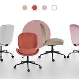 Goomalling earthy red linen fabric armless swivel office desk chair