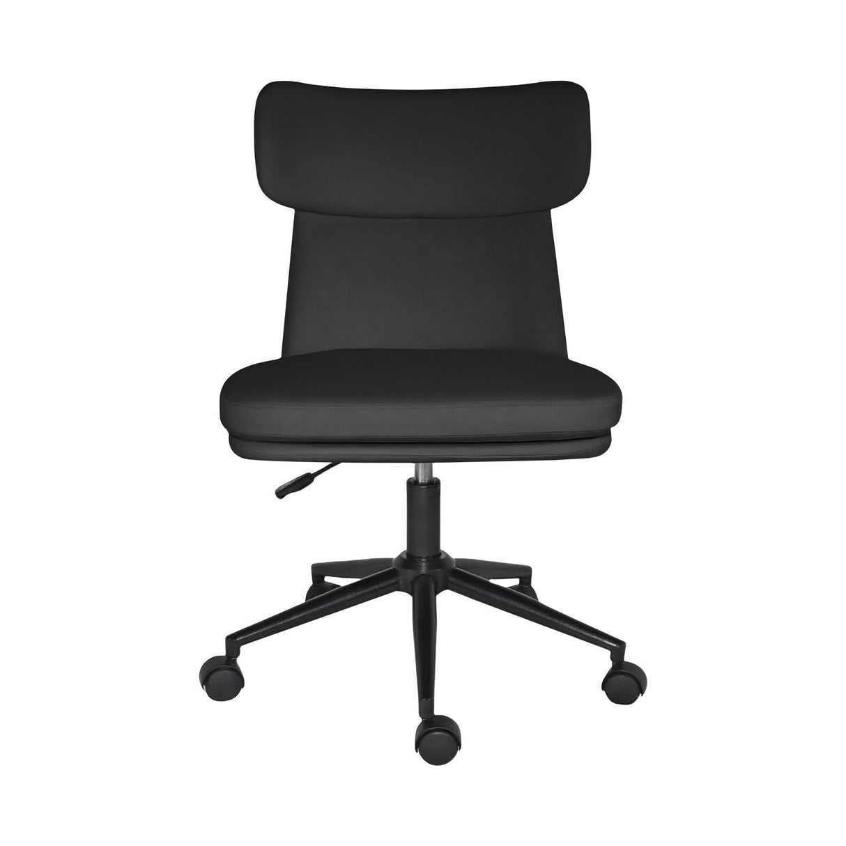 Iluka black faux leather office chair at a desk