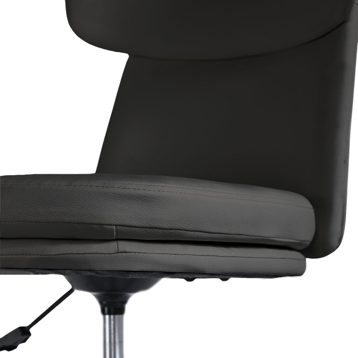 Iluka black faux leather office chair at a desk, view 8