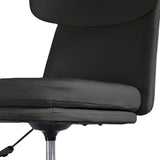 Iluka black faux leather office chair at a desk, view 8