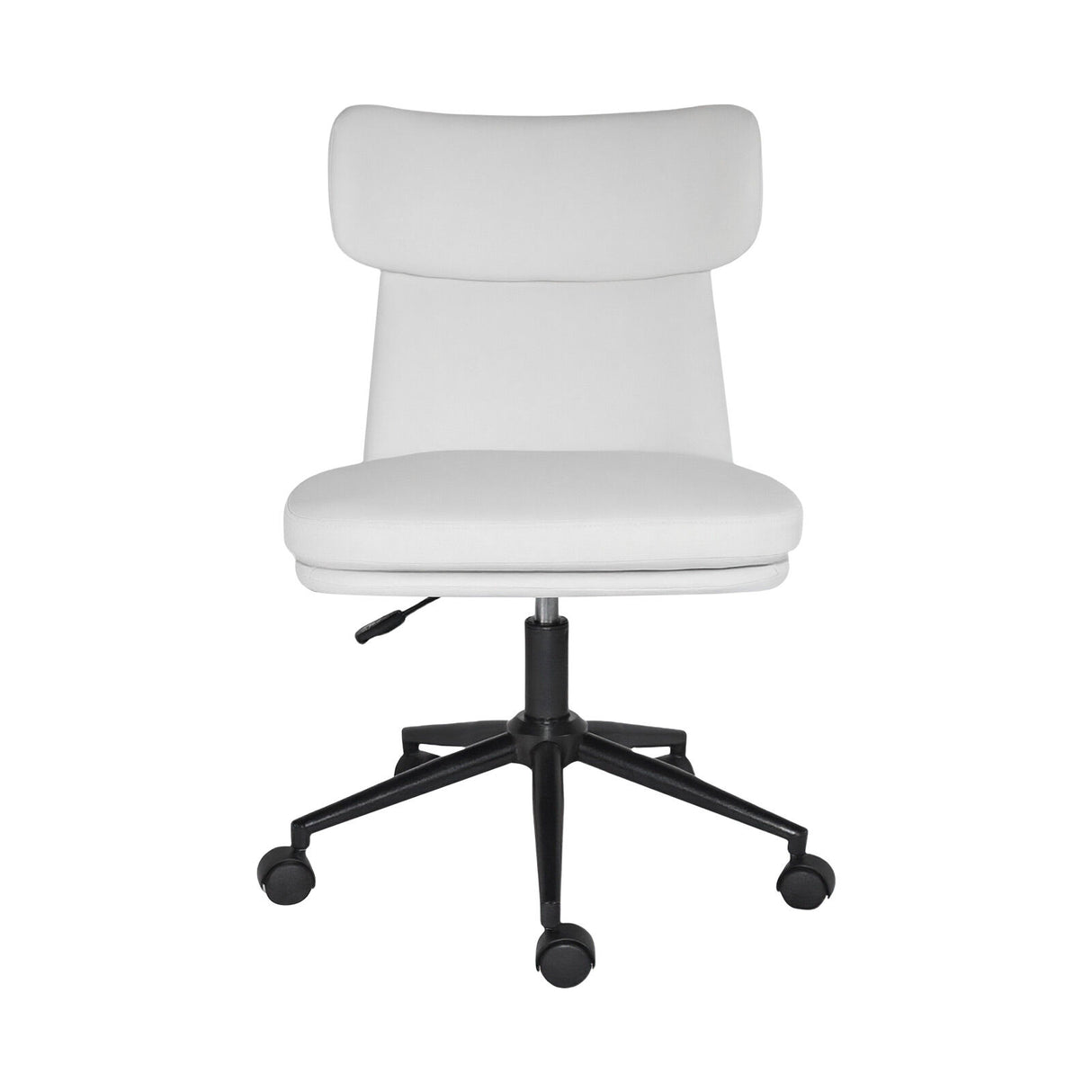 Iluka white faux leather office chair at a desk