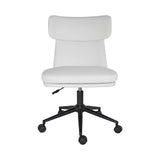 Iluka white faux leather office chair at a desk