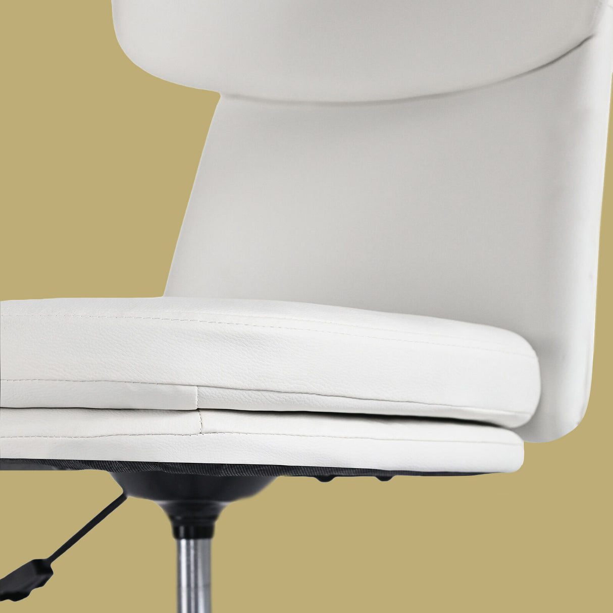 Iluka white faux leather office chair at a desk, view 7