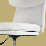 Iluka white faux leather office chair at a desk, view 7