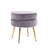 La Bella Velvet Round Ottoman with Gold Legs Navy Blue Yellow or Pink — Allure Home Collections