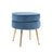 La Bella Velvet Round Ottoman with Gold Legs Navy Blue Yellow or Pink — Allure Home Collections