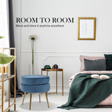 La Bella Velvet Round Ottoman with Gold Legs Navy Blue Yellow or Pink — Allure Home Collections