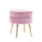 La Bella Velvet Round Ottoman with Gold Legs Navy Blue Yellow or Pink — Allure Home Collections