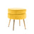 La Bella Velvet Round Ottoman with Gold Legs Navy Blue Yellow or Pink — Allure Home Collections