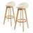 Leila wooden bar stool pair with tapered legs for modern kitchen and bar seating — Allure Home Collections