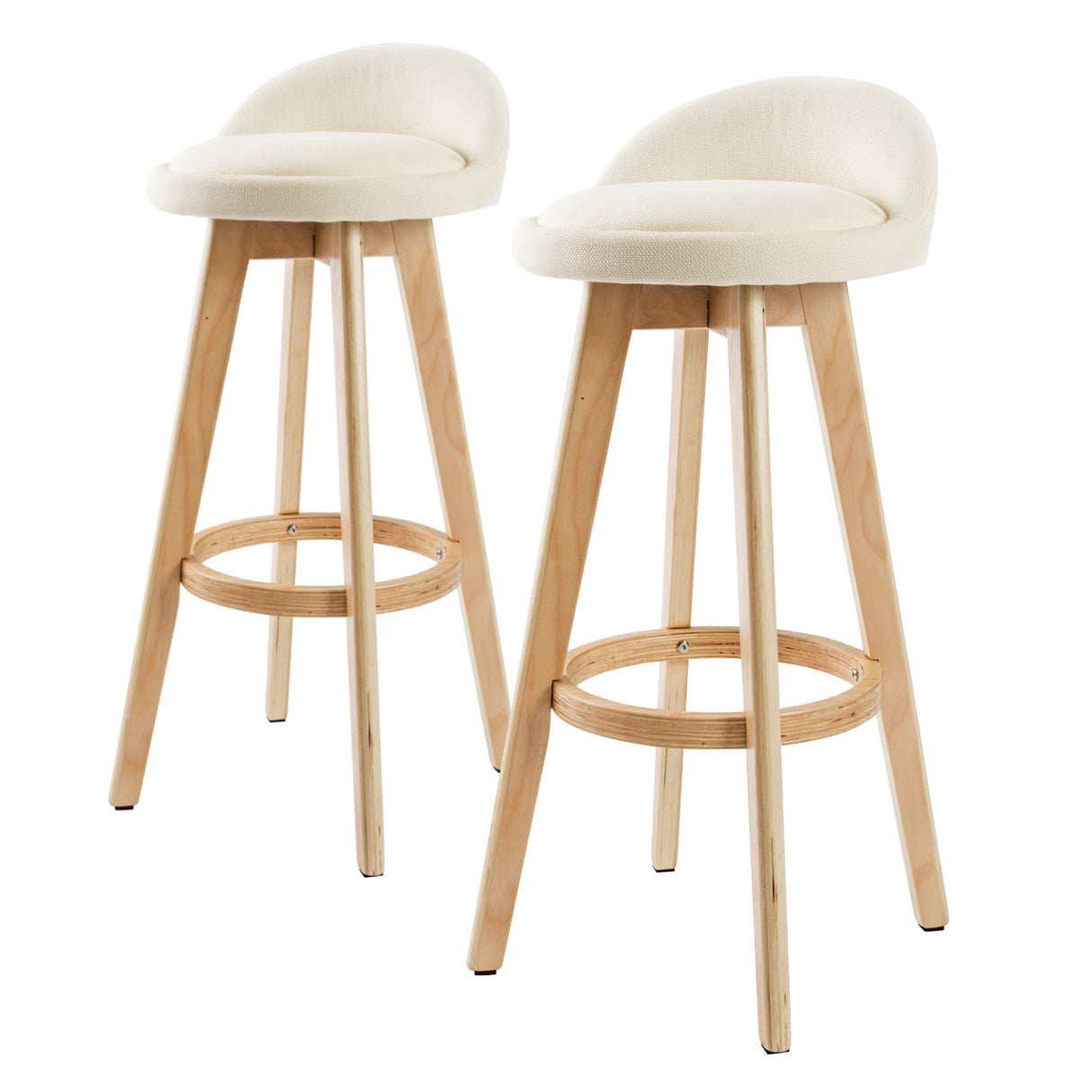 Leila wooden bar stool pair with tapered legs for modern kitchen and bar seating — Allure Home Collections