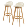 Leila wooden bar stool pair with tapered legs for modern kitchen and bar seating — Allure Home Collections