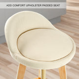 Leila wooden bar stool showing footrest and base detail — Allure Home Collections