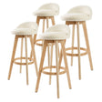 Leila contemporary wooden bar stool set of 4 with tapered legs — Allure Home Collections