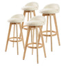 Leila contemporary wooden bar stool set of 4 with tapered legs — Allure Home Collections