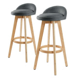 Ventnor wooden fabric bar stool grey in a modern kitchen