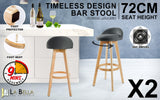 Bittern Wooden Bar Stool, Grey 2pcs