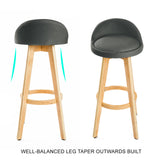 Bittern Wooden Bar Stool, Grey 2pcs