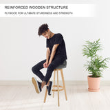 Bittern Wooden Bar Stool, Grey 2pcs