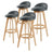 Leila bar stool close-up showing timber seat and leg joinery — Allure Home Collections