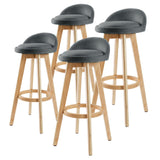Ventnor wooden fabric bar stool grey in a modern kitchen