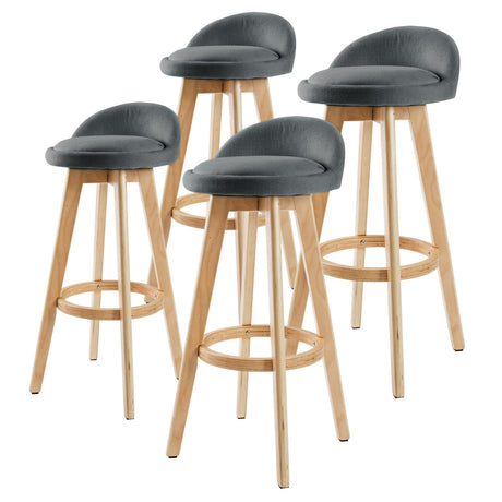 Ventnor wooden fabric bar stool grey in a modern kitchen