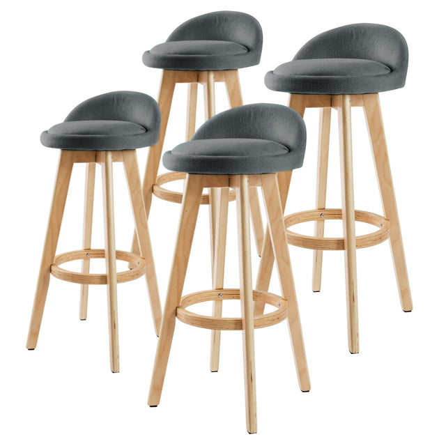 Ventnor wooden fabric bar stool grey in a modern kitchen