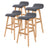 Sophia mid-century modern wooden bar stool set of 4 for kitchen island — Allure Home Collections