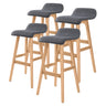 Sophia mid-century modern wooden bar stool set of 4 for kitchen island — Allure Home Collections