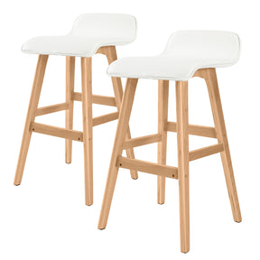 Cape Liptrap white wooden bar stools pair in a Scandinavian mid century style