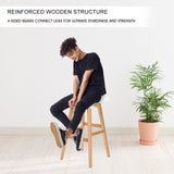 Tootgarook Wooden Bar Stool, White 2pcs
