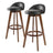 Side profile of Leila bar stool showing A-shaped tapered leg frame — Allure Home Collections