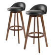 Capel Sound black brown leather look wooden bar stool 2pcs set with plywood legs in a kitchen