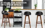 Capel Sound Wooden Bar Stool, Black Brown 2pcs