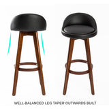 Capel Sound Wooden Bar Stool, Black Brown 2pcs