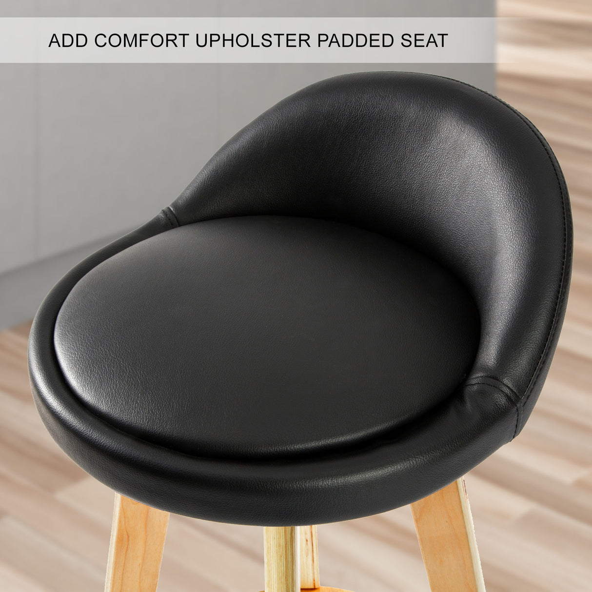 Capel Sound Wooden Bar Stool, Black 2pcs