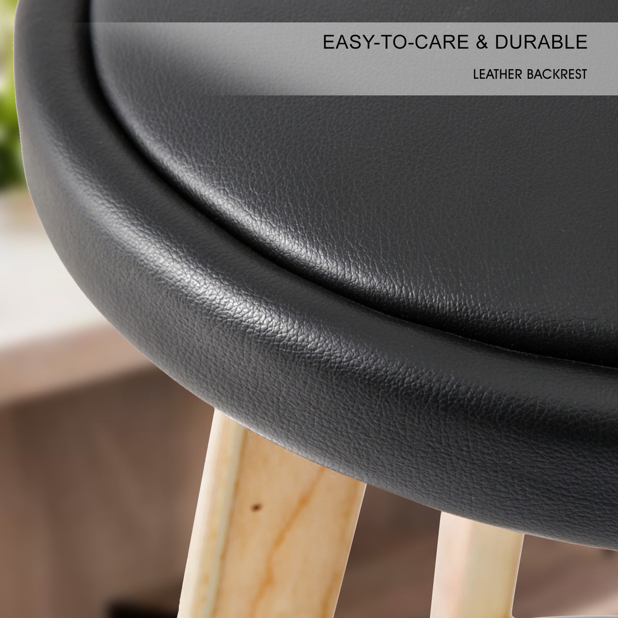 Capel Sound Wooden Bar Stool, Black 2pcs