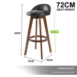 Sandhurst Wooden Bar Stool, Black Brown 4pcs