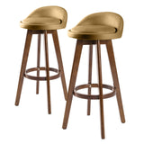 Leila bar stool seat close-up showing timber finish — Allure Home Collections