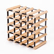 Natural pine and steel timber wine rack holding 20 bottles