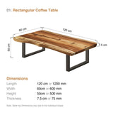 Handcrafted Saur Wood Coffee Table - 1.2m