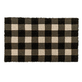 Coir door mat set with square border design