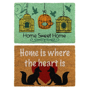 Coir Door Mat 2 Pack, Natural 60x40cm
