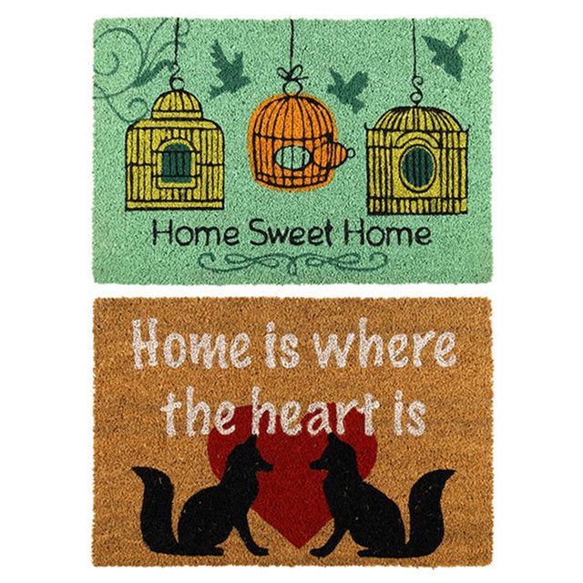 YES4HOMES Cursive Coconut Coir Doormats — Pack of 2, 40 x 60cm (Variant B) — Allure Home Collections