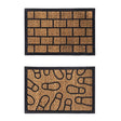 Coir Door Mat 2 Pack, Natural 60x40cm